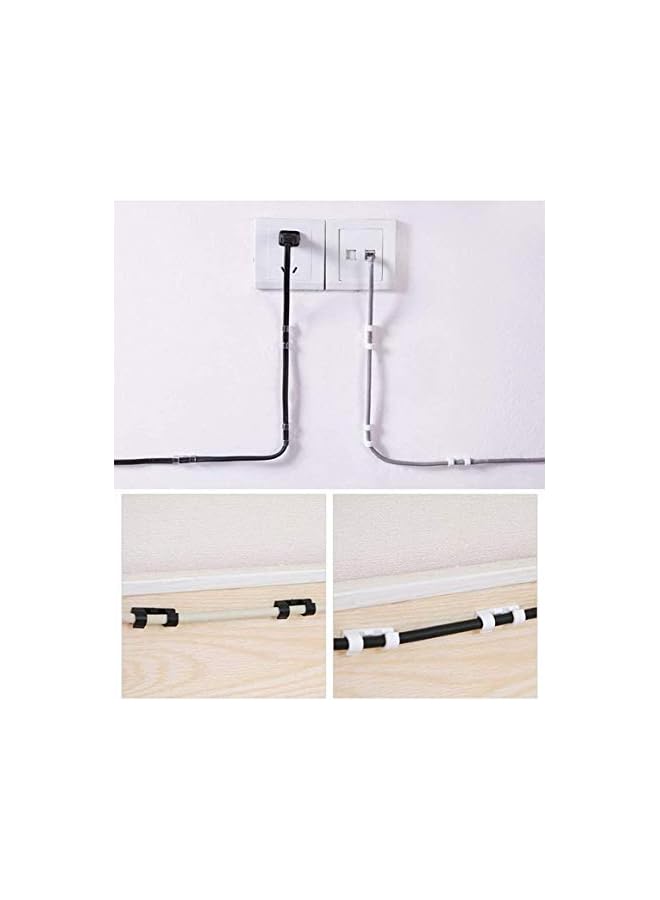Excefore 60PCS Transparent Cable Clips Strong Self-Adhesive Cable Drop Wire Holder, Durable Mount-Round Plastic Cord Management Organiser Clamps for Home and Office (Transparent) - Image 4