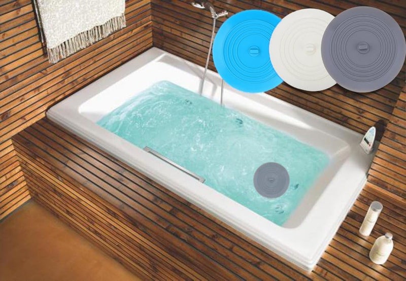 V-TOP Bathtub Drain Stopper 3 Pack, 5inch Tub Stopper Bathtub Drain Cover, Silicone Bath Tub Plug Essentials Flat Suction for Kitchen Bathroom Laundry Accessories - Image 3