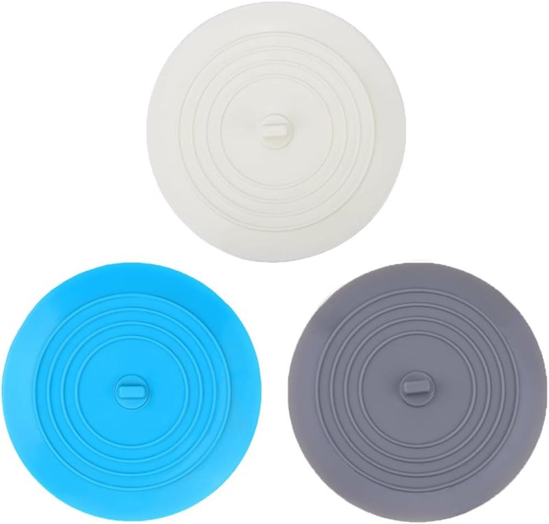 V-TOP Bathtub Drain Stopper 3 Pack, 5inch Tub Stopper Bathtub Drain Cover, Silicone Bath Tub Plug Essentials Flat Suction for Kitchen Bathroom Laundry Accessories - Image 1