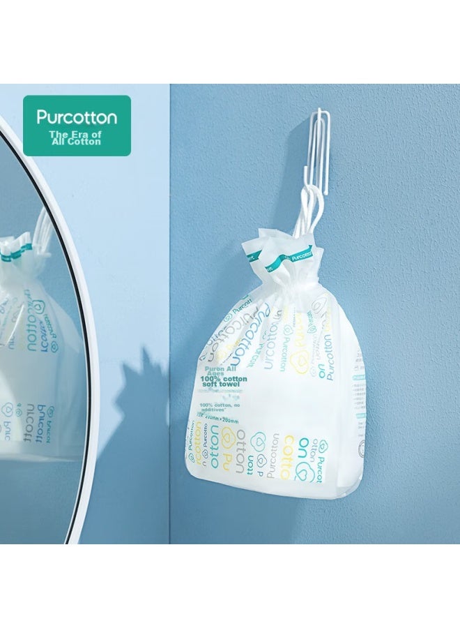 purcotton مناديل وجه قابلة للاستخدام مرة واحدة، 100% قطن نقي، مناديل ناعمة، لفة، للاستخدام الجاف والرطب، مناديل تنظيف الوجه، 1 لفة - Image 1