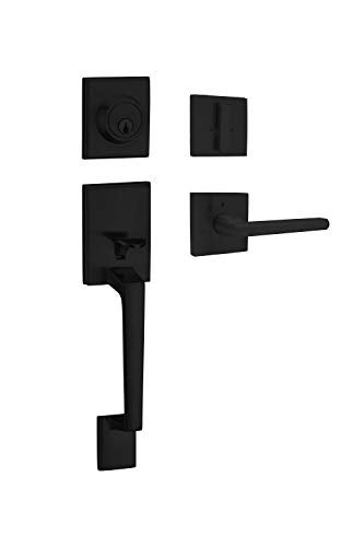 Colosus NDL833 Single Cylinder HandleSet with Lever Door Handle for Entrance and Front Door, Reversible for Right and Left Handed deadbolt Handle Set Iron Black Finish - Image 1