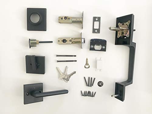 Colosus NDL833 Single Cylinder HandleSet with Lever Door Handle for Entrance and Front Door, Reversible for Right and Left Handed deadbolt Handle Set Iron Black Finish - Image 3
