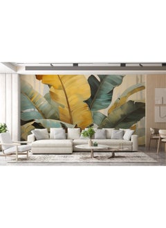 Home Gallery Jungle Leaf Tropical Plant Scandinavian Fabric Wallpaper Covers An Area ​​Up To 4.2Mx3M With Adhesive  And Smoothing Tool  - Image 4