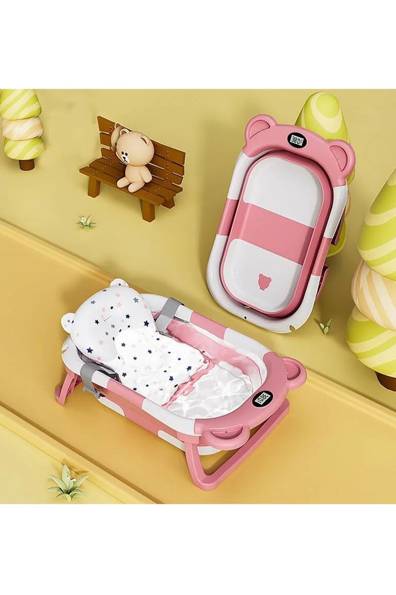 Baby Bathtub with Thermometer and Drain Hole for Newborn to Toddler up to 40 months - Image 1