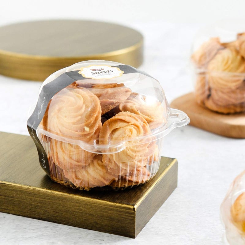 Bekith 150 Pack Individual Cupcake Containers, Plastic Cupcake Holder with Lid, Single Cupcake Boxes, Muffin Container for Party, Stackable - Image 5