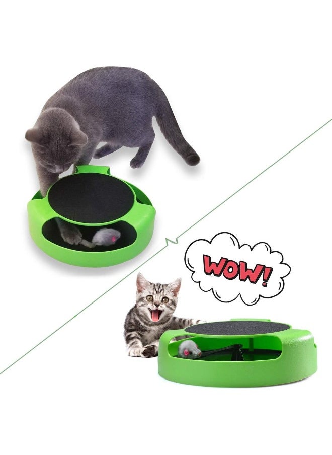 Mumoo Bear - Mumoo Bear Cat Interactive Toys With A Running Mice And A Scratching Pad, Green - Image 1