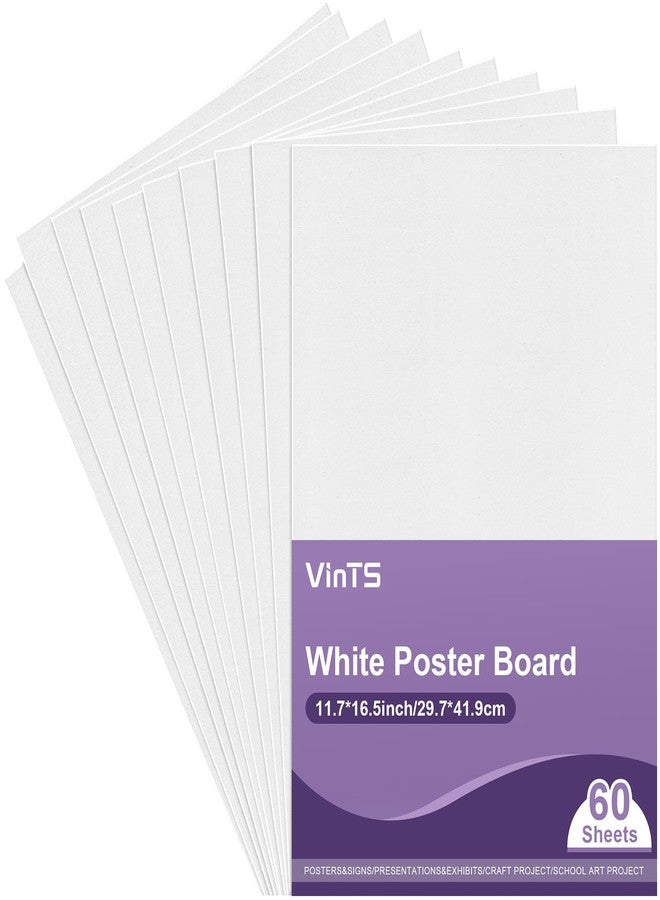 VinTS 60 Pcs White Poster Board,VinTS 11.7 * 16.5 Inches White Poster Paper,230G Thickness Blank Graphic Display Board for School Arts, Classroom Crafts, Office (Pack of 60) - Image 1