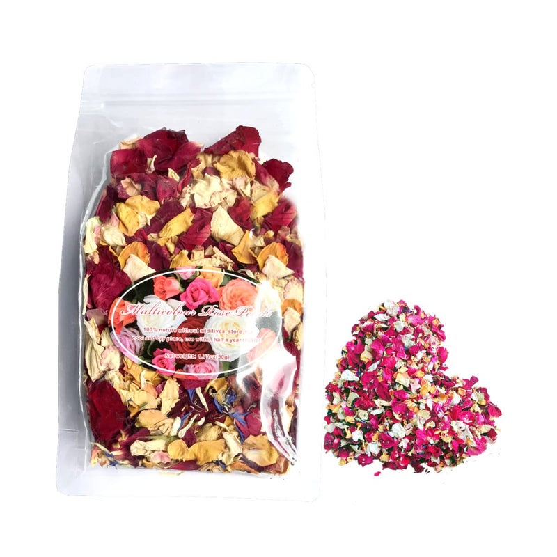 DoraMagic DoraMagic Dried Rose Petals Real Natural Dried Rose Petals 175oz50g for Bath Soap Making Candle Making Wedding Confetti DIY Crafts Non Edible 