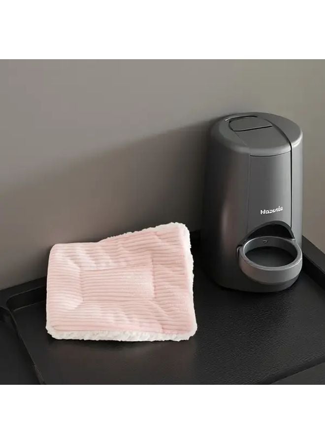 Pink Small Animal Bed 31x21cm Plush Warm Hamster House Guinea Pig Nest - Image 1