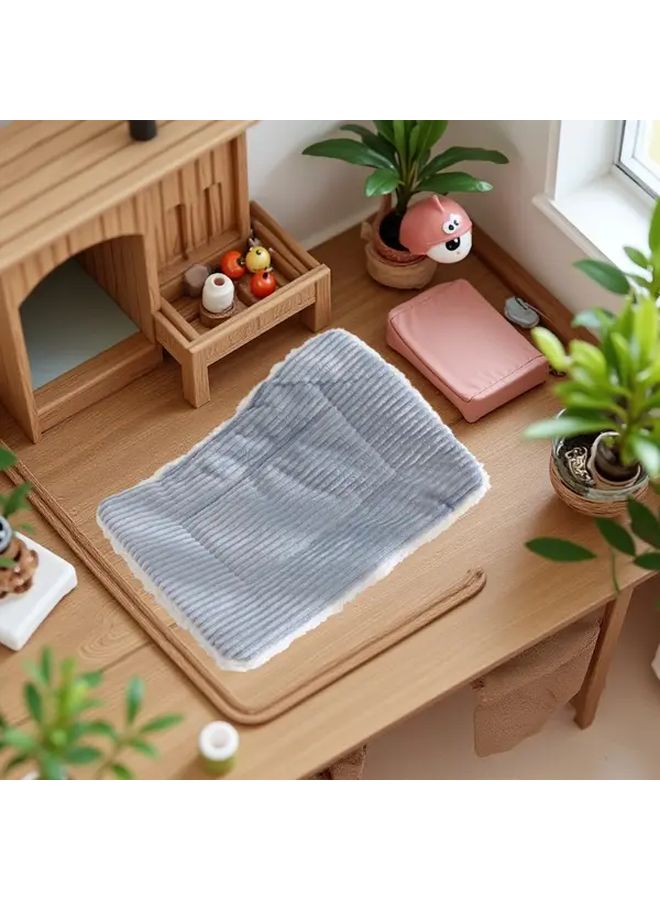 Pink Small Animal Bed 31x21cm Plush Warm Hamster House Guinea Pig Nest - Image 3