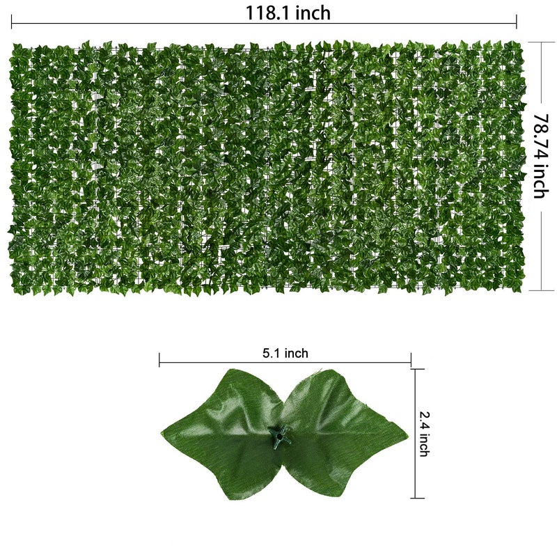 DearHouse Artificial Ivy Privacy Fence, 118x78.7in Artificial Hedges Fence and Faux Ivy Leaf Decoration for Outdoor Decor, Home, Garden Decor - Image 5