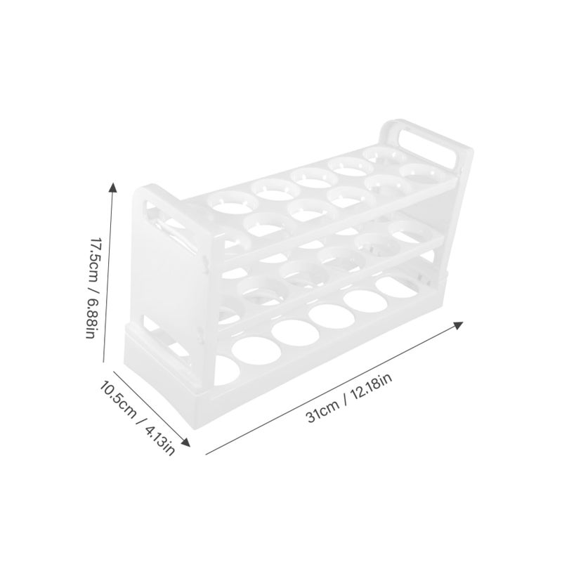 White Egg Holder Organizer Rack For Refrigerator Door Space Saving Easy Assembly - Image 3