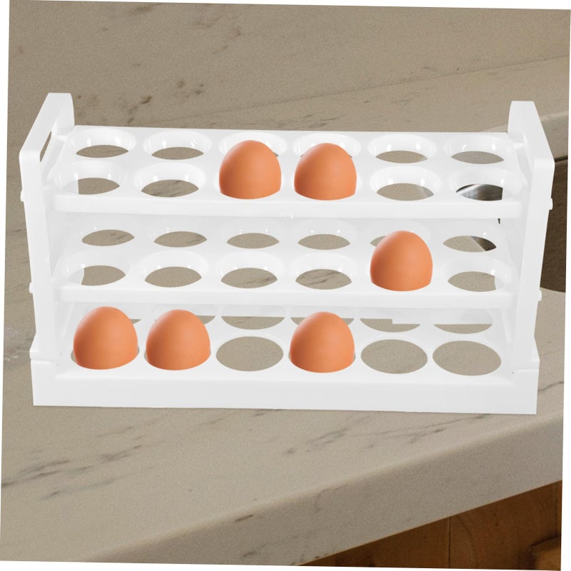 White Egg Holder Organizer Rack For Refrigerator Door Space Saving Easy Assembly - Image 5