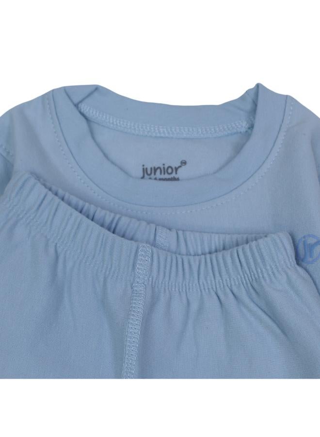 Junior طقم حراري قطن للأطفال - أزرق فاتح - Image 3