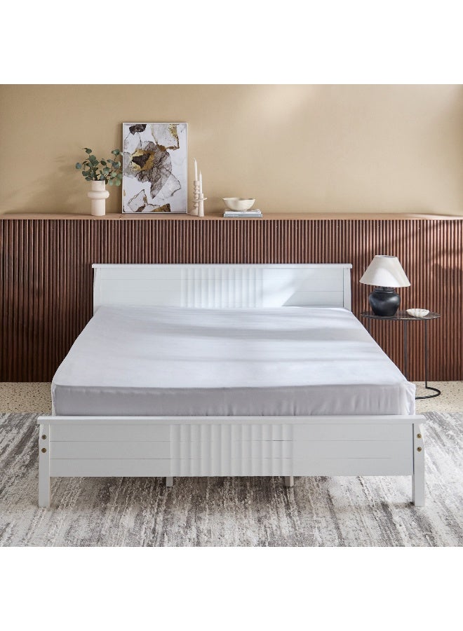 Home Box Derby Solid Microfiber King Fitted Sheet - 180x200+25 cm - Image 3