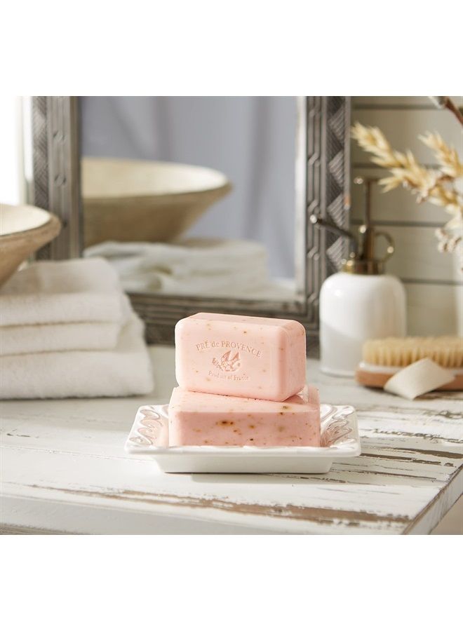 Pre De Provence Artisanal Soap Bar, Enriched with Organic Shea Butter, Natural French Skincare, Quad Milled for Rich Smooth Lather, Rose Petal, 8.8 Ounce - Image 4