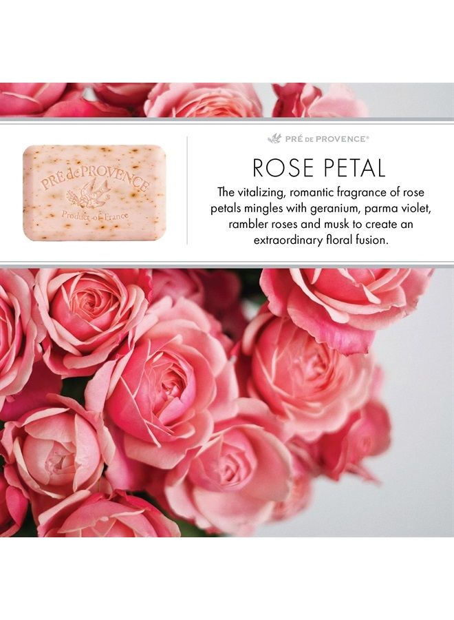 Pre De Provence Artisanal Soap Bar, Enriched with Organic Shea Butter, Natural French Skincare, Quad Milled for Rich Smooth Lather, Rose Petal, 8.8 Ounce - Image 5