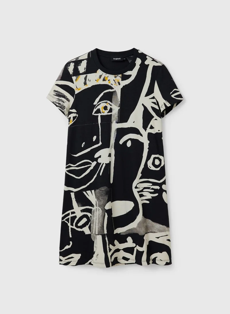 DESIGUAL Round Neck T-Shirt Dress