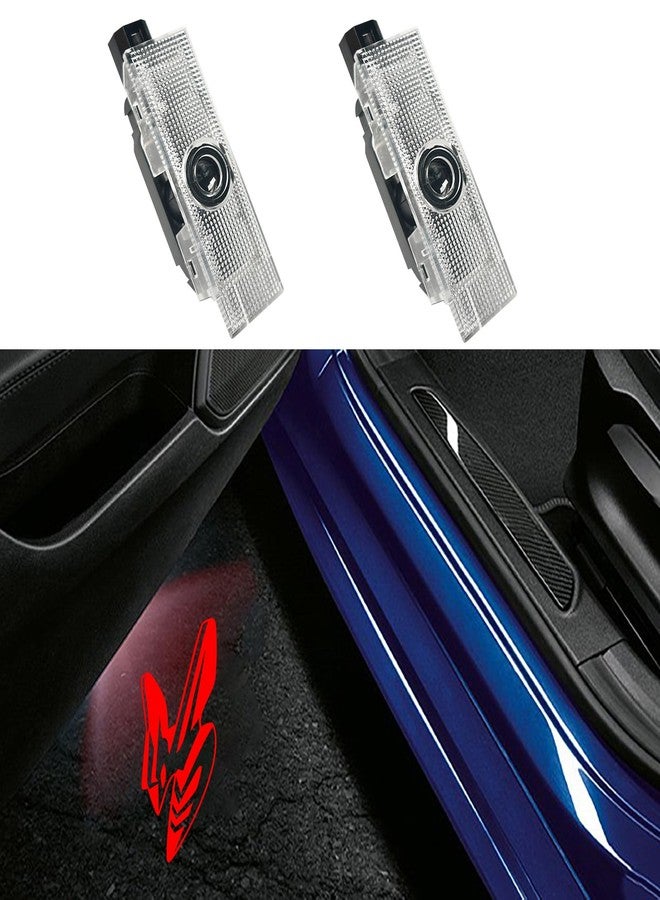 JUNMEI Door Lights Logo Projector Puddle Lights Ultra-Bright Welcome Step Light,Never Fade Puddle Lights Compatible with Dodge Hornet GT R/T Accessories (Red logo) - Image 1