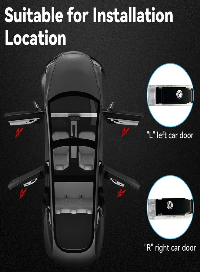 JUNMEI Door Lights Logo Projector Puddle Lights Ultra-Bright Welcome Step Light,Never Fade Puddle Lights Compatible with Dodge Hornet GT R/T Accessories (Red logo) - Image 3