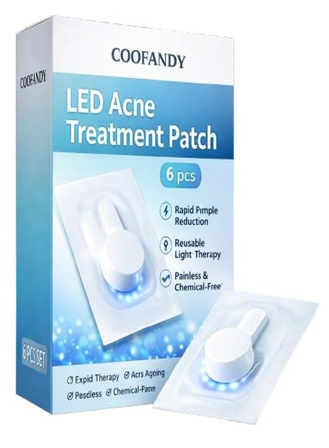 COOFANDY Electronic Acne Patches Light Therapy |Pimple Patch Blue Light Zit Patches 6-Packs LED |Reusable Acne Spot Corrector for Face | Fast Pimple Reduction Device| Invisible Spot Cover and Blemish - Image 1