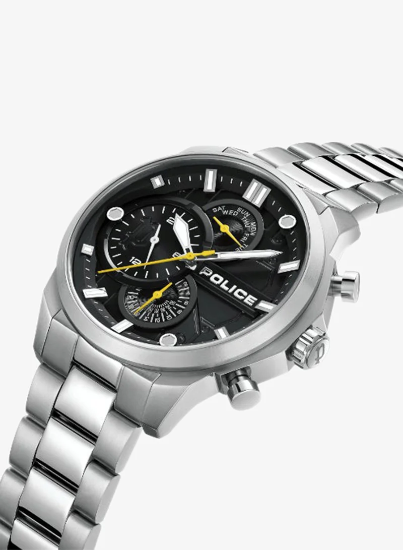 بوليس Reactor Watch for Men with Silver Metal Bracelet 44 mm