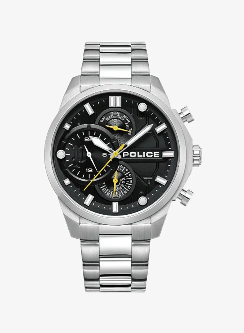 بوليس Reactor Watch for Men with Silver Metal Bracelet 44 mm