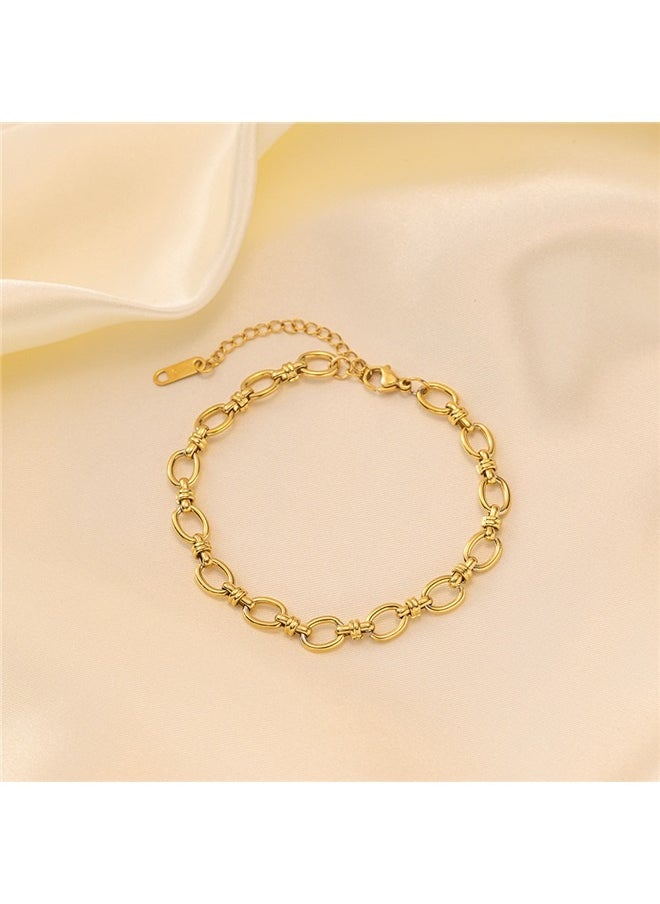 yongsheng Chain Necklace for Women Gold Chunky Choker Necklace Round Link Necklace Bracelet Set  - Image 3
