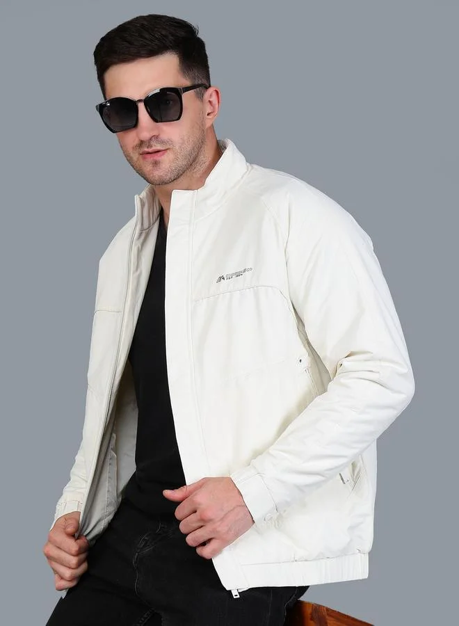 Fort Collins Men Lightweight White Bomber Jacket