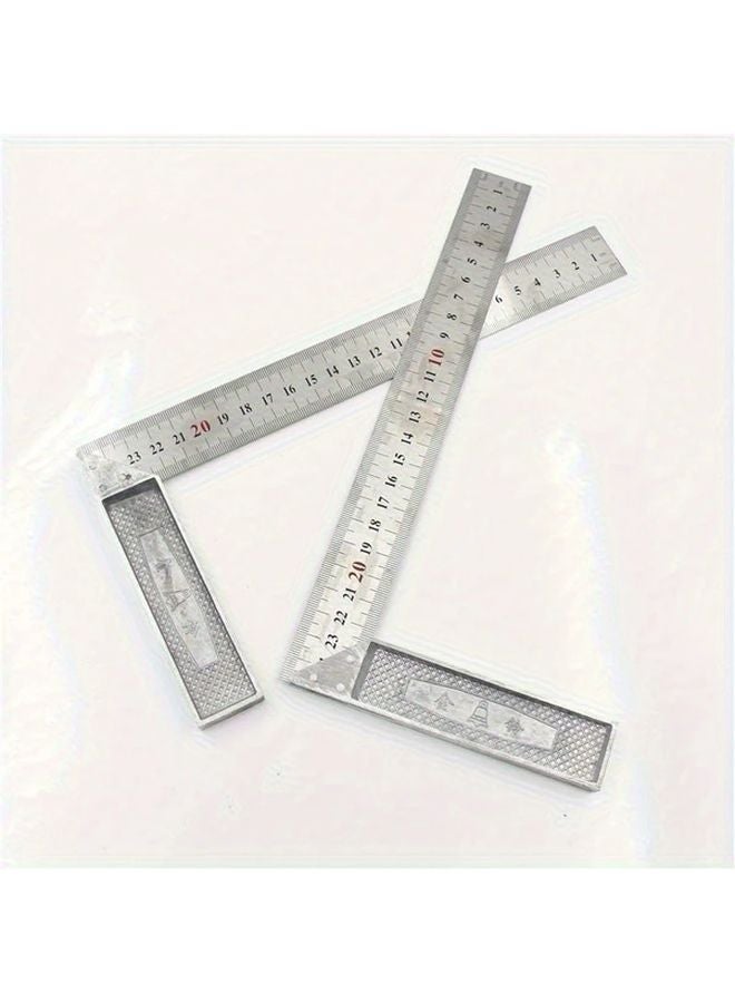 250mm Aluminum Handle Stainless Steel Angle Square Ruler Dual Scale Measuring Tool - Image 2