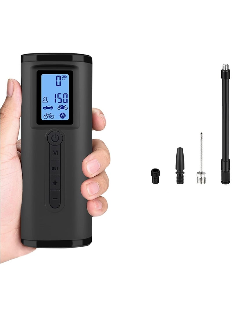 SYOSI Tire Inflator Portable Air Compressor ,Air Pump for Car Tires (150 PSI), With Digital Pressure Gauge, LED Light Mini Rechargeable Tire Pump Electric Air Pump For Car Bike Motorcycle Balls  - Image 2