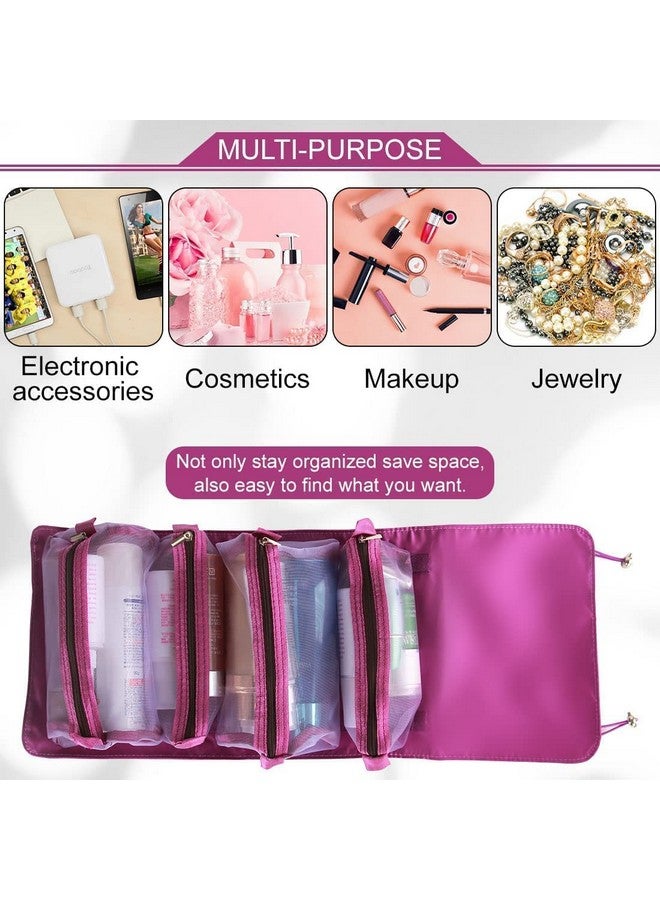 Vroxy 4 in 1 Waterproof Detachable Makeup Pouch Organizer Bag for Travel, Cosmetic Makeup Pouch for Cosmetic Pouch, for Girls Women (1Pcs) - Image 2