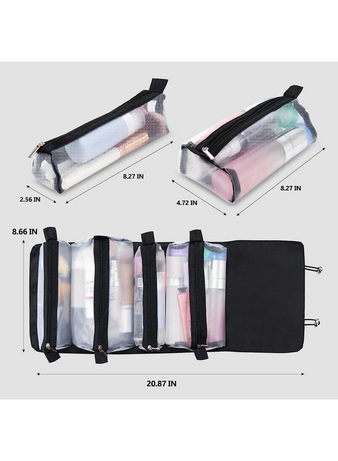 Vroxy 4 in 1 Waterproof Detachable Makeup Pouch Organizer Bag for Travel, Cosmetic Makeup Pouch for Cosmetic Pouch, for Girls Women (1Pcs) - Image 3