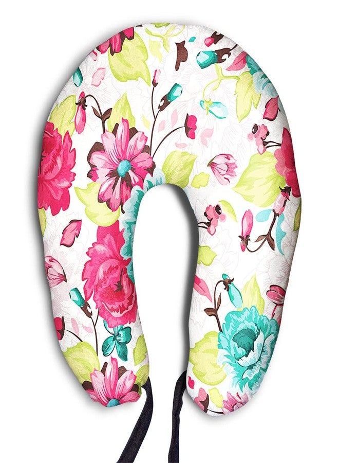 DREAMVIO Velvet Printed Neck Pillow Travel Headrest Accessory for Plane Flight Bus and Office Gifts - 16 X 16 Inch, Shape 18 (Multicolor) - Image 1