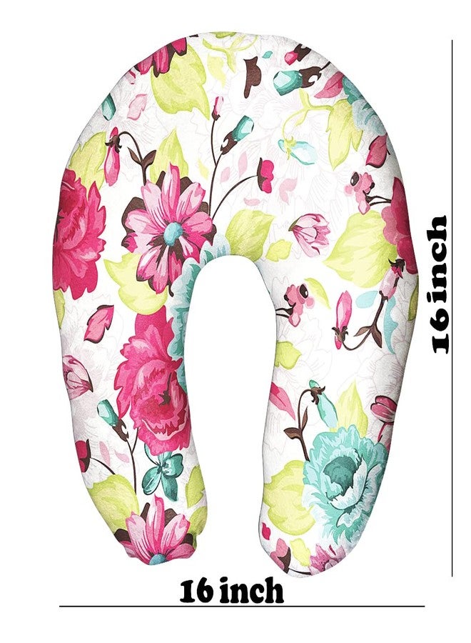 DREAMVIO Velvet Printed Neck Pillow Travel Headrest Accessory for Plane Flight Bus and Office Gifts - 16 X 16 Inch, Shape 18 (Multicolor) - Image 4