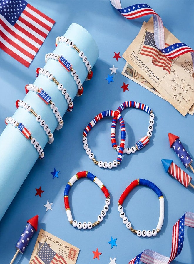 Highergo 48 Pcs 250th Anniversary Bracelet Bulk USA 4th of July Wristband American Patriotic Independence Day Party Favor Gift (Classic) - Image 3