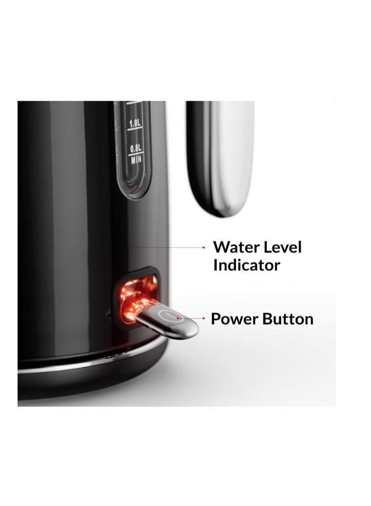 Feller Germany, Retro Style 1.7L Kettle with Thermometer, 2200 W, Stainless Steel Body, STRIX Controller, Dry Boil & Automatic Switch-Off, EK200, 2Y Guarantee-UAE Version - Image 4