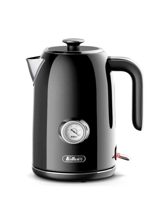 Feller Germany, Retro Style 1.7L Kettle with Thermometer, 2200 W, Stainless Steel Body, STRIX Controller, Dry Boil & Automatic Switch-Off, EK200, 2Y Guarantee-UAE Version - Image 1
