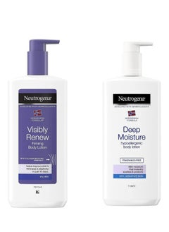 Neutrogena naturals Visibly Renew Firming Body Lotion 400ml+Deep Moisture Body Lotion 400ml  - Image 1