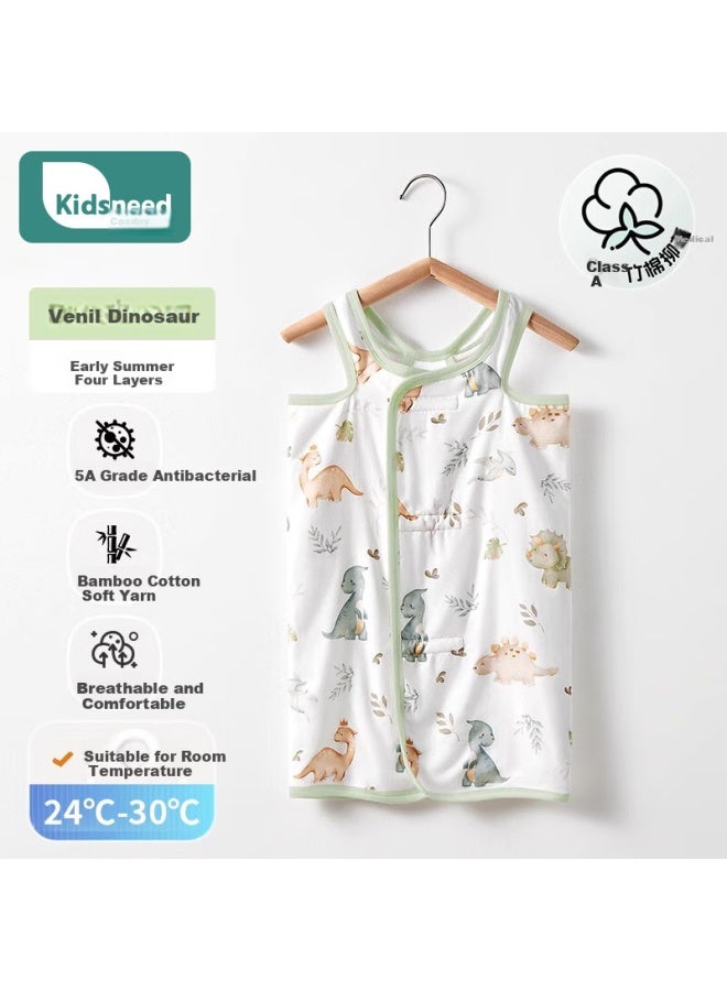 Kidsneed Baby Romper Newborn Clothes Summer Thin Bamboo Cotton Gauze Baby Crawling Suit Children's Pajamas Size 90 - Image 1