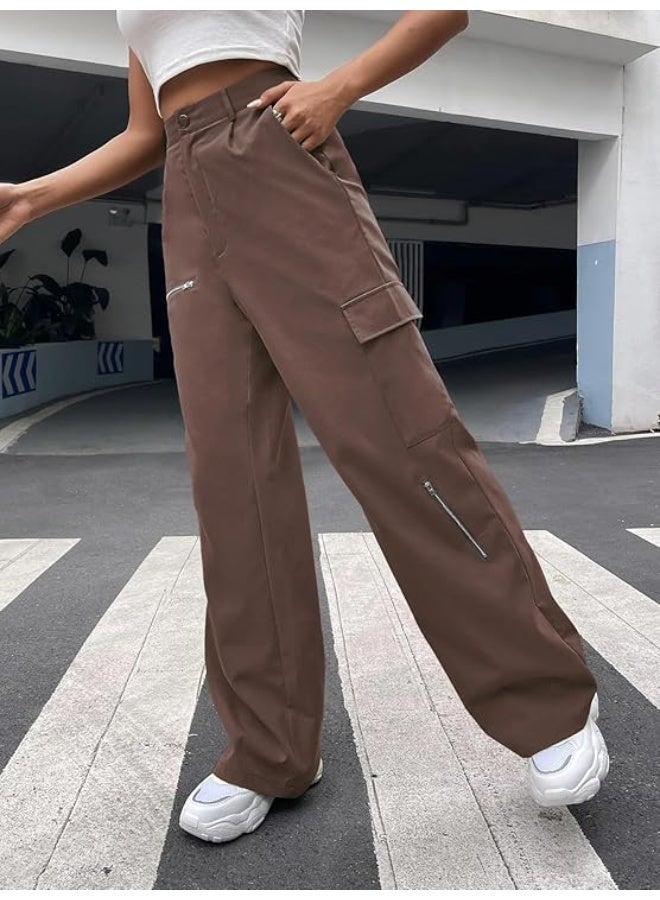 GRECIILOOKS Cargo Pants For Woman | Trousers For Womans |High Waist Trouser for Women – Flared Parachute Pants with Side Pockets |Womens Cargo Pant | Elegant for College & Events (pack of 2) - Image 2