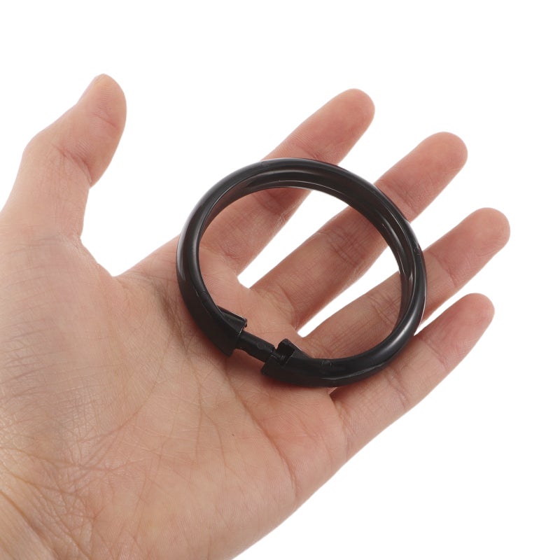 24Pcs Black Shower Curtain Rings Plastic Hooks for Smooth Glide on Bathroom Rod - Image 4