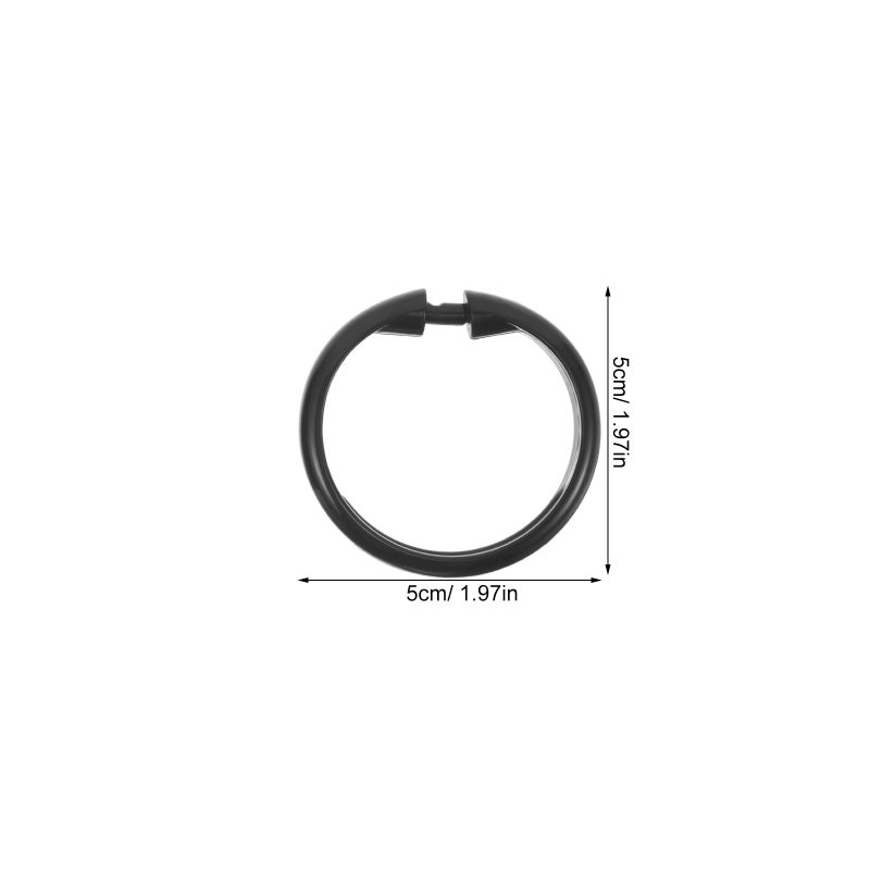 24Pcs Black Shower Curtain Rings Plastic Hooks for Smooth Glide on Bathroom Rod - Image 2