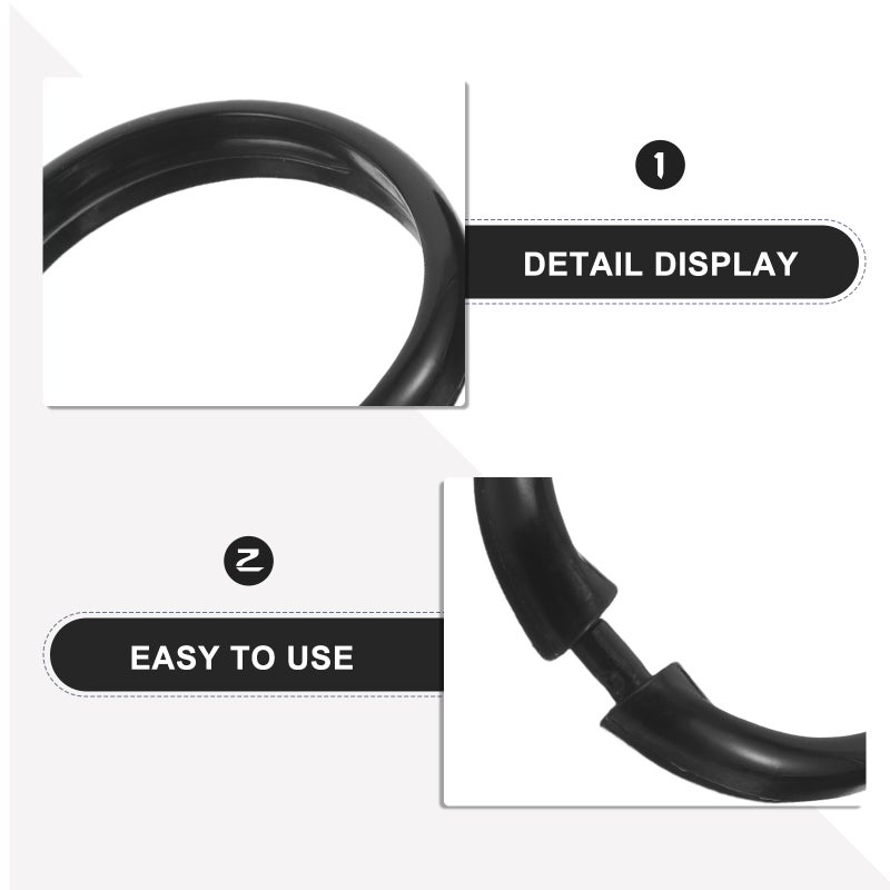 24Pcs Black Shower Curtain Rings Plastic Hooks for Smooth Glide on Bathroom Rod - Image 3