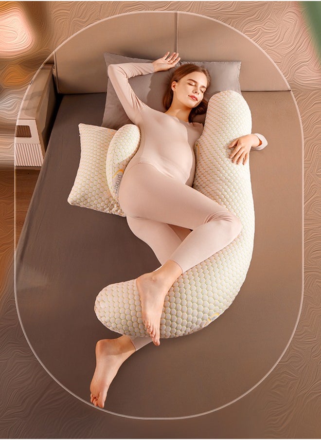U-Shaped Full Body Maternity Pillow with Detachable & Adjustable Cover - Perfect Pregnancy Support Pillow