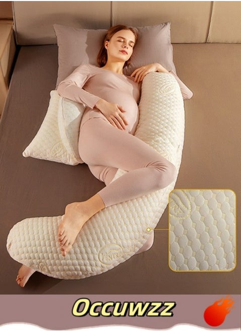 U-Shaped Full Body Maternity Pillow with Detachable & Adjustable Cover - Perfect Pregnancy Support Pillow
