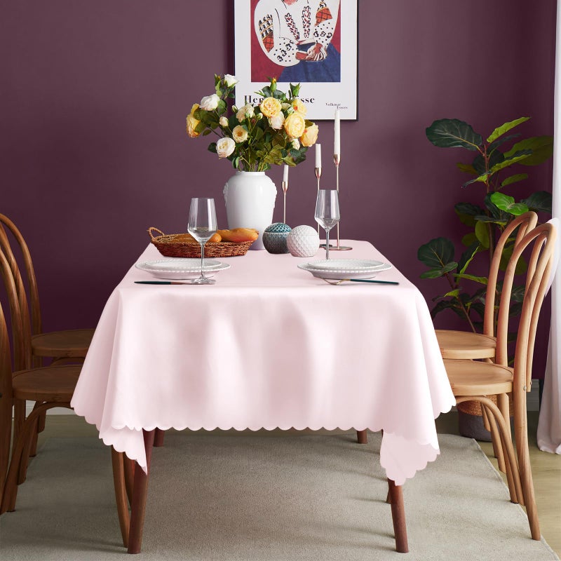 KKJIAF 1 Pack Pink Satin Tablecloth 58" x 102" Rectangle Bright Silky Smooth Satin Table Cover for Wedding Party Banquet Decoration - Image 2