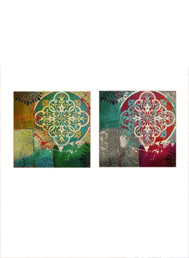 RYN 2-Pieces Islamic Motifs Mdf Wall Art Multicolour 30x30centimeter - Image 2