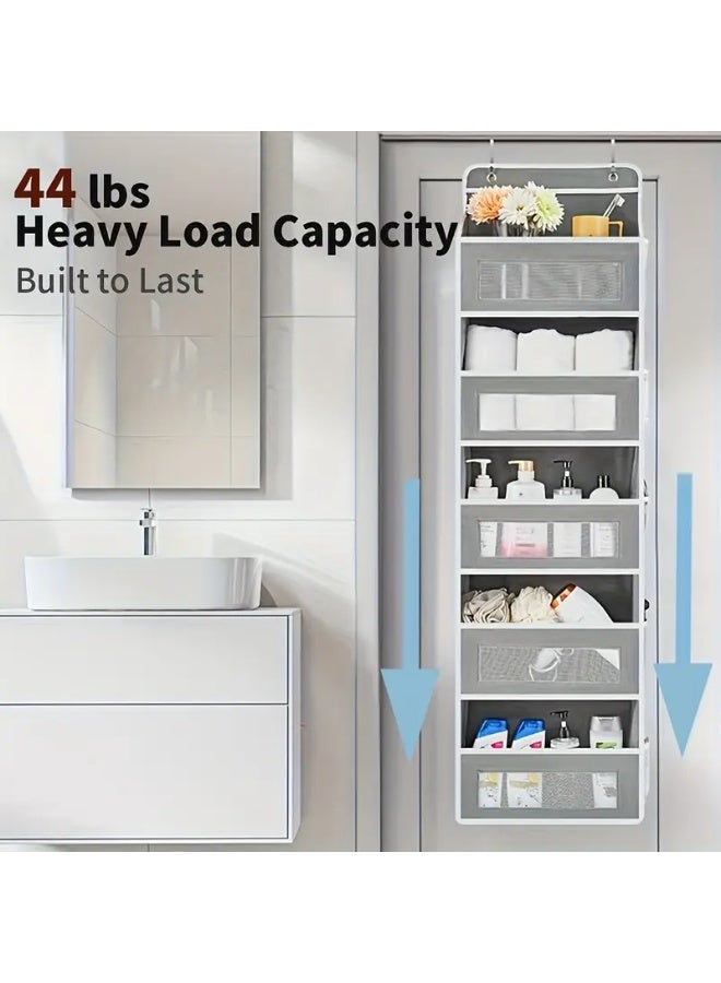 كيلا منظم تخزين فوق الباب، منظم باب معلق بخمسة أرفف مع 5 جيوب بسعة كبيرة، مضاد للإمالة، حمولة 44 رطل، تخزين خلف الباب لغرفة النوم والحمام والمخزن وغرفة الأطفال (رمادي) - Image 2