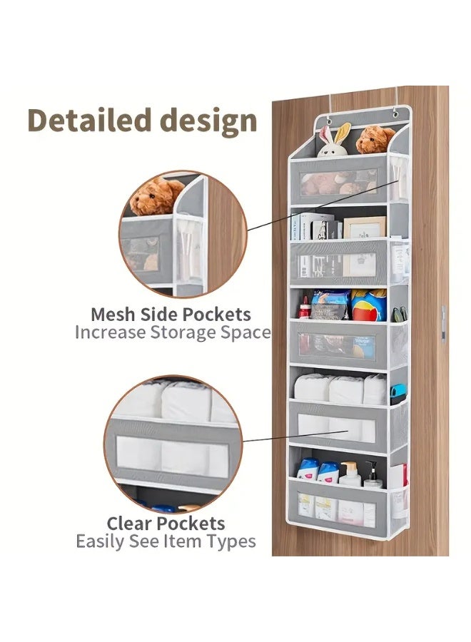 كيلا منظم تخزين فوق الباب، منظم باب معلق بخمسة أرفف مع 5 جيوب بسعة كبيرة، مضاد للإمالة، حمولة 44 رطل، تخزين خلف الباب لغرفة النوم والحمام والمخزن وغرفة الأطفال (رمادي) - Image 4